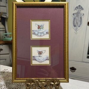 Gold Framed Tea Cup Art by Arnie Fisk